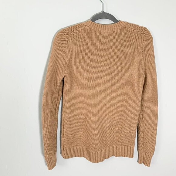 J. Crew beige oatmeal neutral heavy knit long sleeve crewneck pullover sweater - Picture 6 of 10